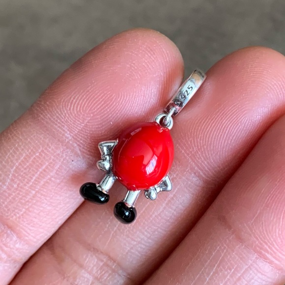 NWOT M & M M&M Enamel Red Chocolate Dangle Charm Sterling Silver 925 - Picture 7 of 10